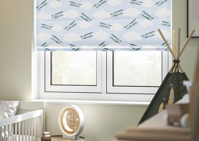 Flying Ace, Green - Twist&Fit Roman Blind - Image 5